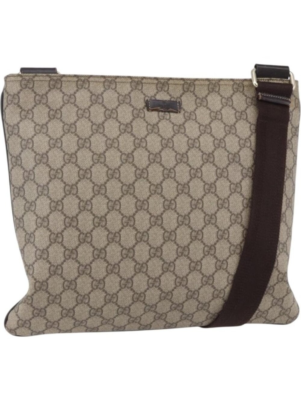 GUCCI GG Supreme Shoulder Bag PVC Beige Gold 201446